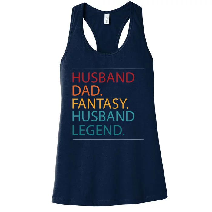 Husband Dad Fantasy Football Legend Women's Racerback Tank