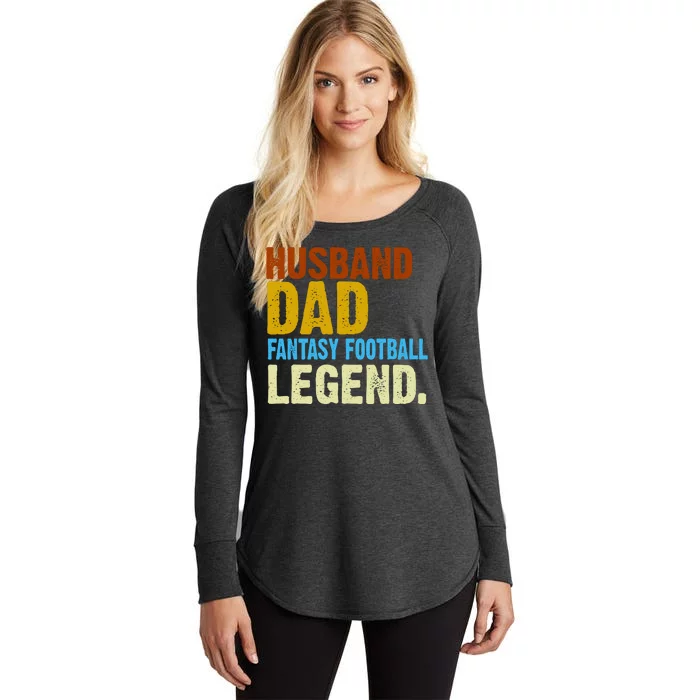 Husband Dad Fantasy Football Legend Women's Perfect Tri Tunic Long Sleeve Shirt