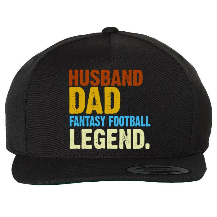 Husband Dad Fantasy Football Legend Wool Snapback Cap