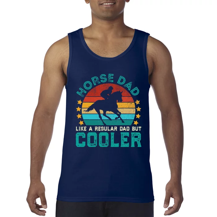 Horse Dad Funny Vintage Equestrian Jockey Fathers Day Tank Top