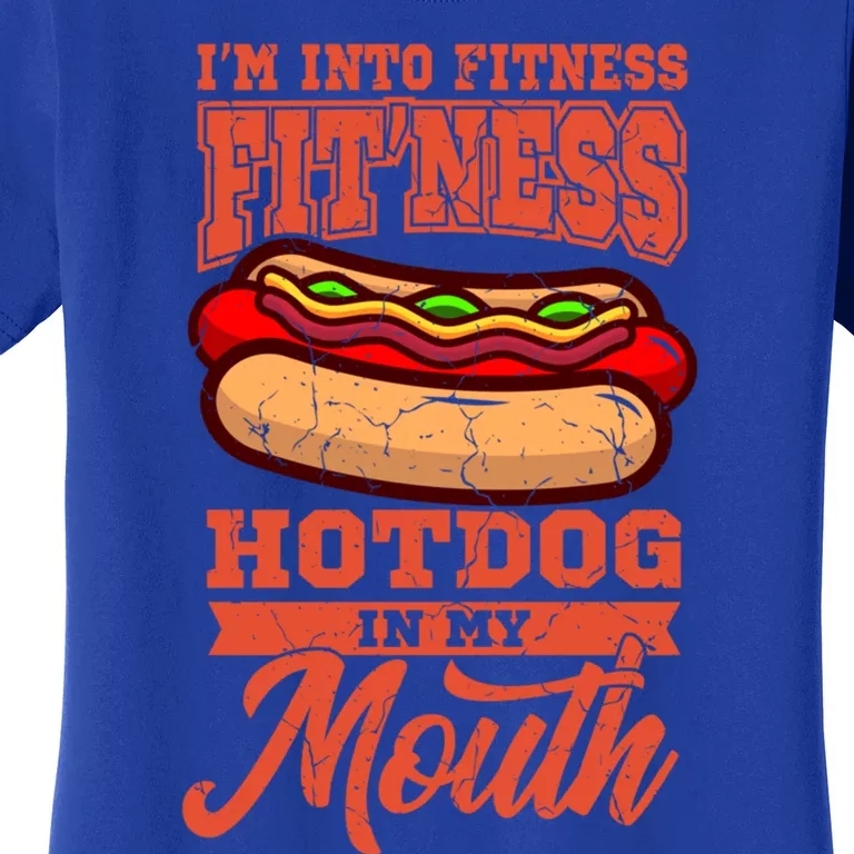 Hot Dog Fitness Saying Hot Dog Lover Hotdogs Fast Food Gift Women's T-Shirt