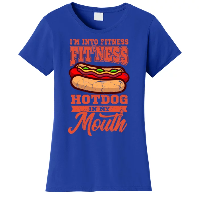 Hot Dog Fitness Saying Hot Dog Lover Hotdogs Fast Food Gift Women's T-Shirt