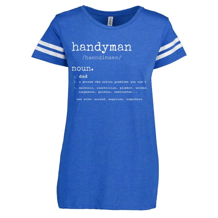 Handyman Definition Funny Dad Handyman Father's Day Gift Enza Ladies Jersey Football T-Shirt