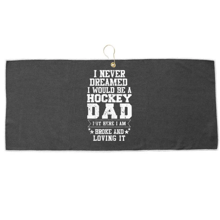 Hockey Dad Funny Fathers Day Tee Dads Gift Large Microfiber Waffle Golf Towel