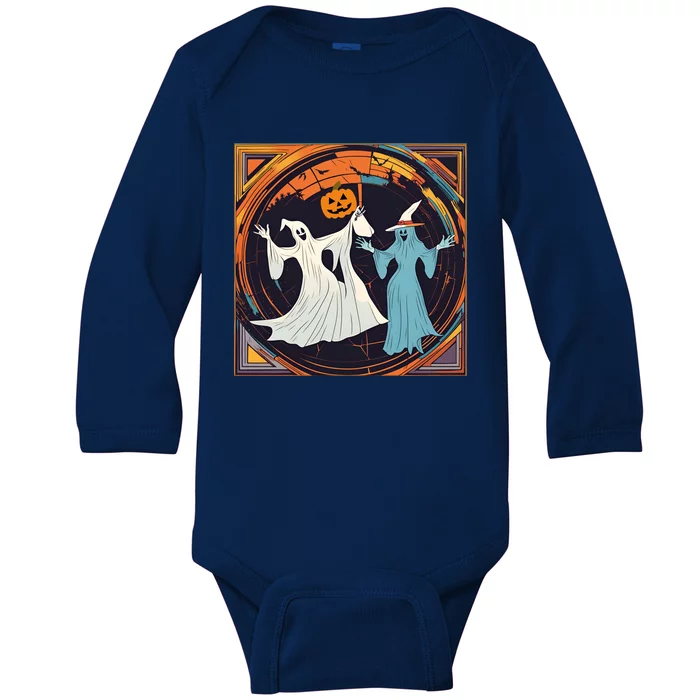 Halloween Dancers Funny Halloween Funny Witch Funny Wizard Funny Ghost Baby Long Sleeve Bodysuit