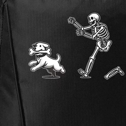 Halloween Dog Funny Skeleton Skeleton Chasing Dog City Backpack