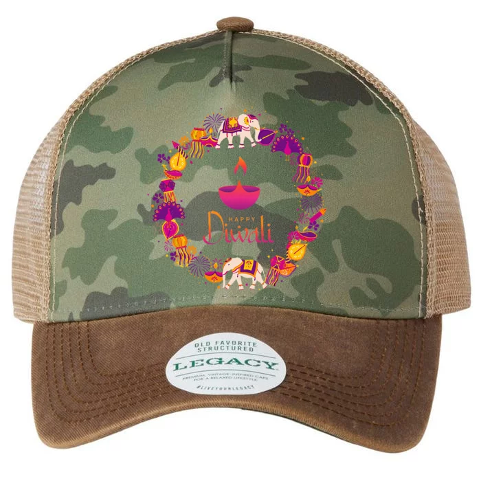 Happy Diwali Festival Of Lights Deepavali Hindu Indian Legacy Tie Dye Trucker Hat