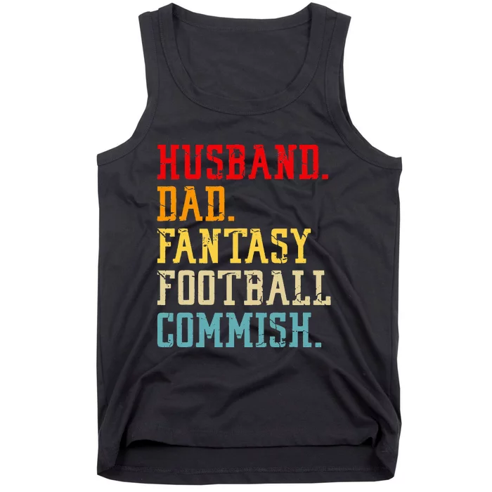 Husband Dad Fantasy Football Commish Fantasy Commissioner Tank Top