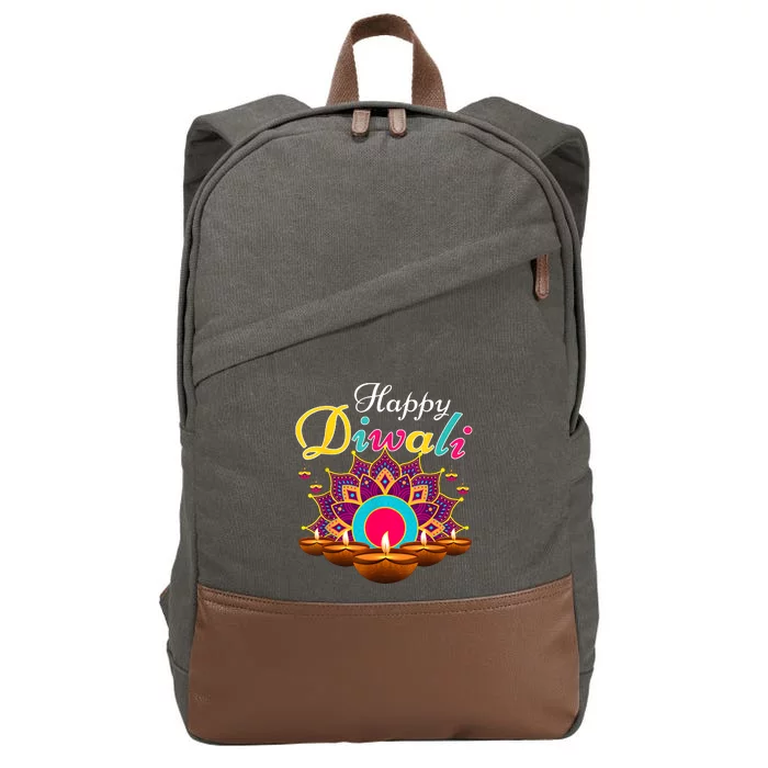 Happy Diwali Funny Festival Costume Lights Matching Family Cotton Canvas Backpack