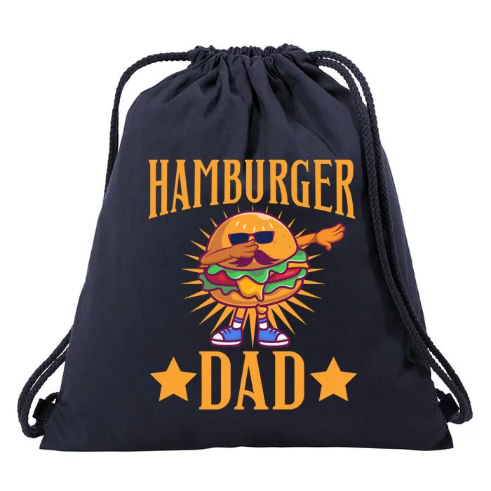 Hamburger Dad Father's Day Burger Patty Ketchup Bun Lettuce Gift Drawstring Bag