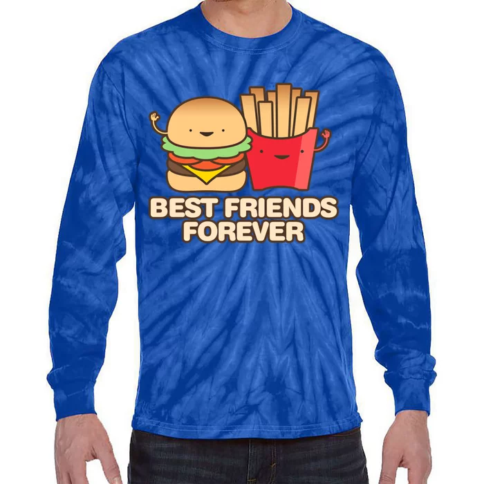 Hamburger Day Funny Best Friends Forever Gift Tie-Dye Long Sleeve Shirt