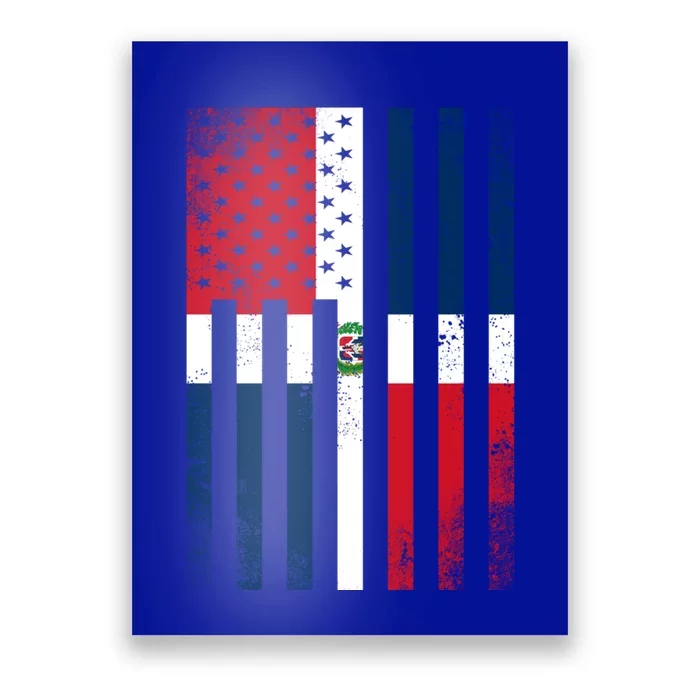 Half Dominican Flag Vintage American Inside Me Usa Gift Cute Gift Poster