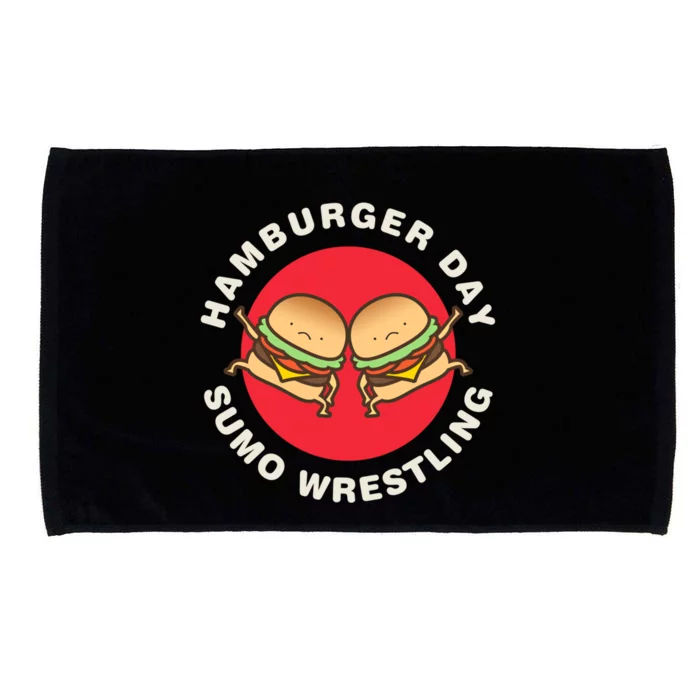 Hamburger Day Funny Sumo Wrestling Gift Microfiber Hand Towel