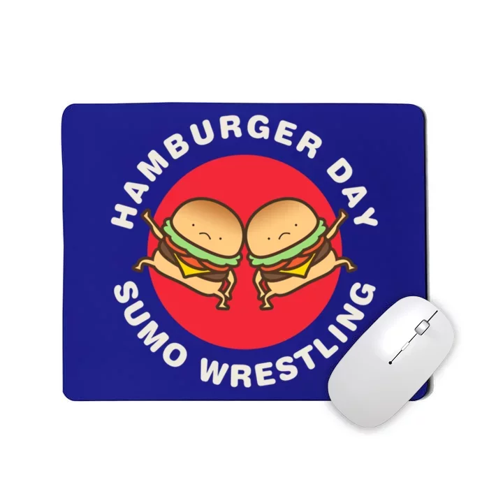 Hamburger Day Funny Sumo Wrestling Gift Mousepad