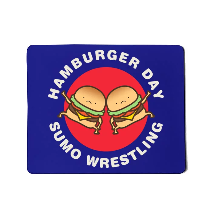 Hamburger Day Funny Sumo Wrestling Gift Mousepad