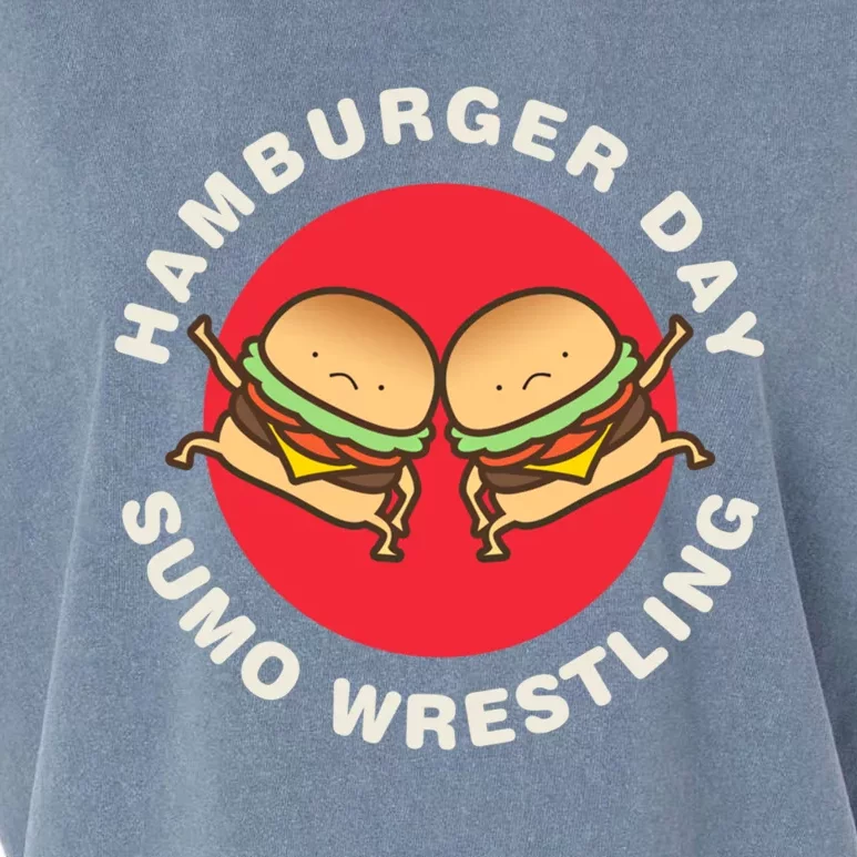 Hamburger Day Funny Sumo Wrestling Gift Garment-Dyed Women's Muscle Tee