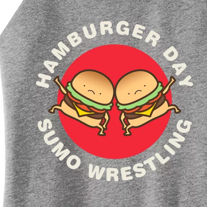 Hamburger Day Funny Sumo Wrestling Gift Women’s Perfect Tri Rocker Tank