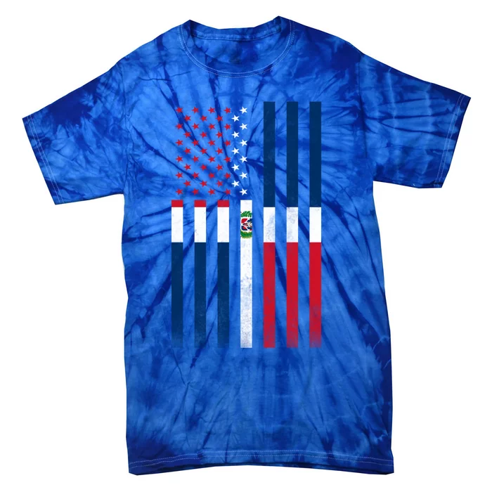 Half Dominican Flag Vintage American Inside Me Usa Gift Tie-Dye T-Shirt