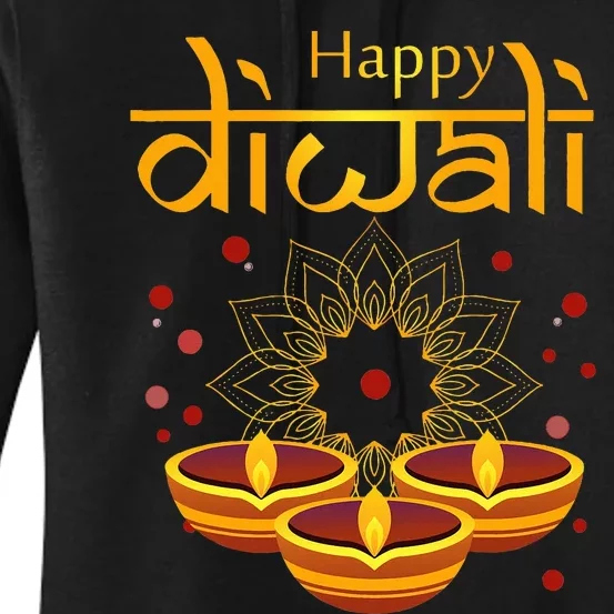 Happy Diwali Festival of Lights Mandala For Indian Hinduism Women's Pullover Hoodie