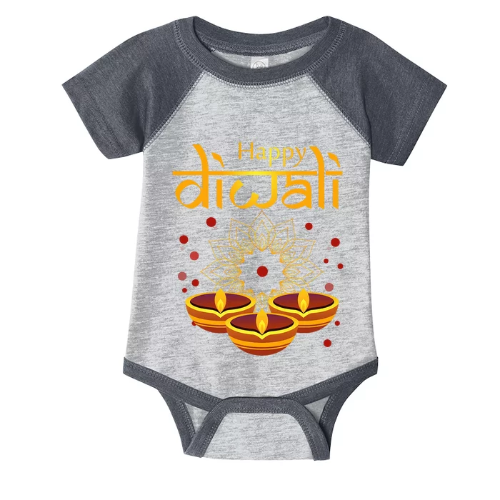 Happy Diwali Festival of Lights Mandala For Indian Hinduism Infant Baby Jersey Bodysuit