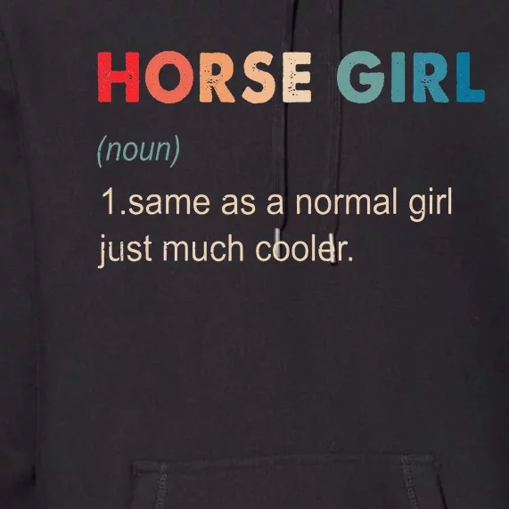 Horse Definition Funny Equestrian Gift Horseback Riding Premium Hoodie