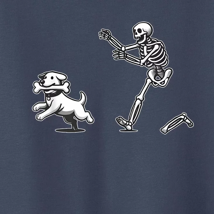 Halloween Dog Funny Skeleton Skeleton Chasing Dog Toddler T-Shirt