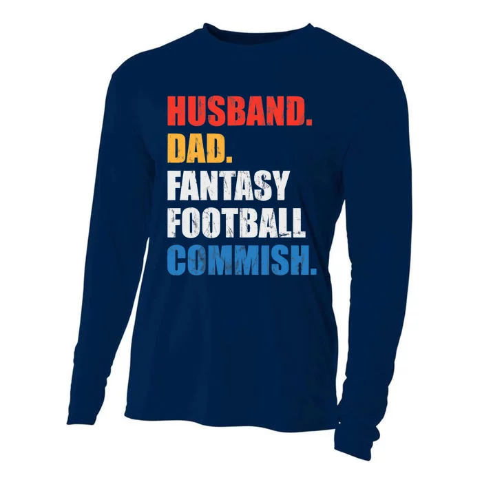 Husband Dad Fantasy Football Commish, Fantasy Commissioner Cooling Performance Long Sleeve Crew