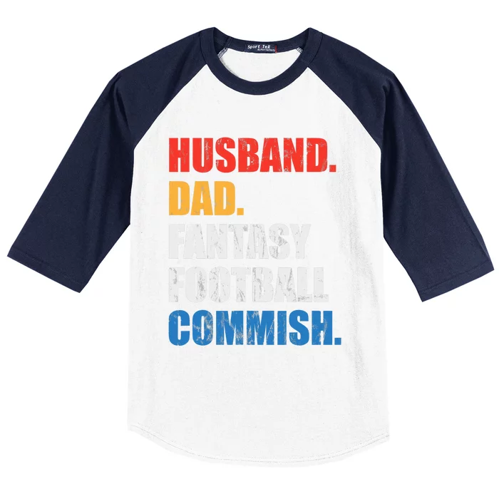 Husband Dad Fantasy Football Commish, Fantasy Commissioner Baseball Sleeve Shirt