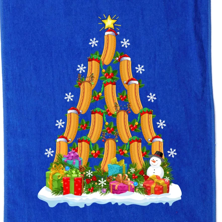 Hot Dog Food Lover Xmas Holiday Santa Hot Dog Christmas Tree Platinum Collection Golf Towel