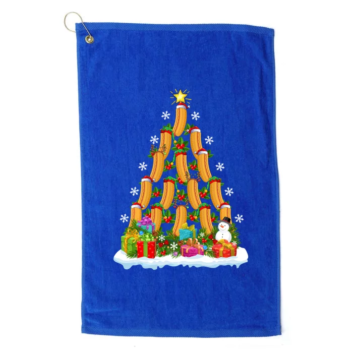 Hot Dog Food Lover Xmas Holiday Santa Hot Dog Christmas Tree Platinum Collection Golf Towel