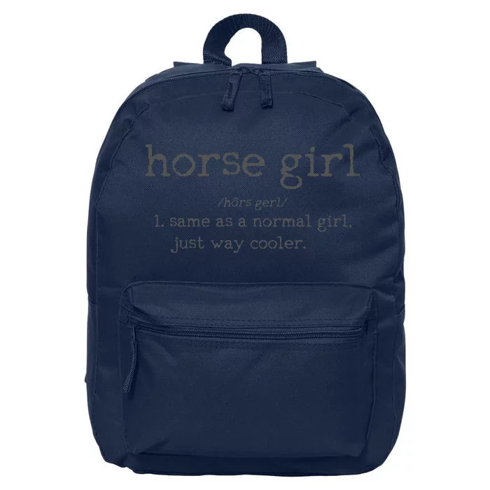 Horse Definition Funny Horseback Riding Rider Gift 16 in Basic Backpack