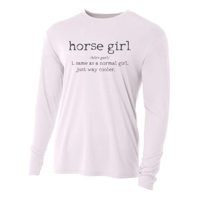 Horse Definition Funny Horseback Riding Rider Gift Cooling Performance Long Sleeve Crew