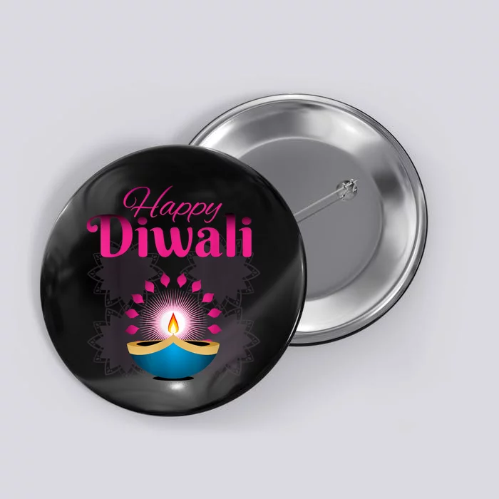 Happy Diwali Festival Of Lights New Year For Indian Hinduism Button