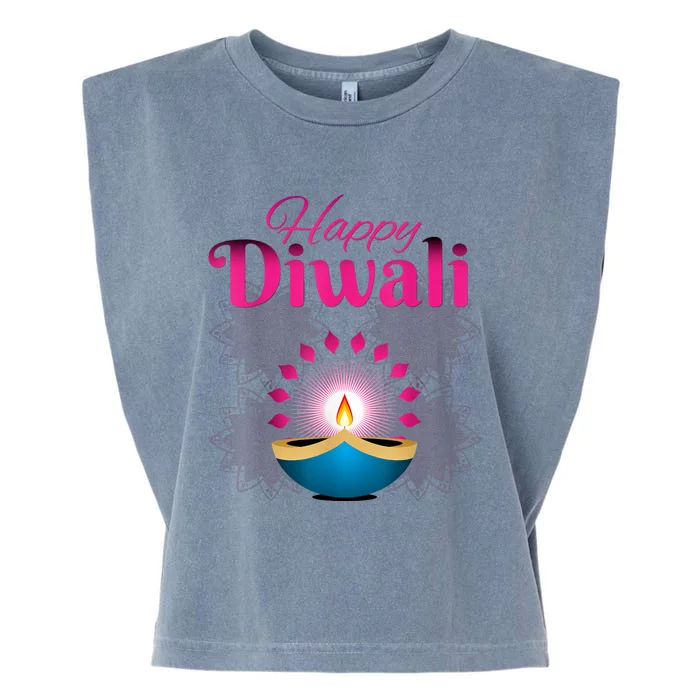 Happy Diwali Festival Of Lights New Year For Indian Hinduism Garment-Dyed Women's Muscle Tee