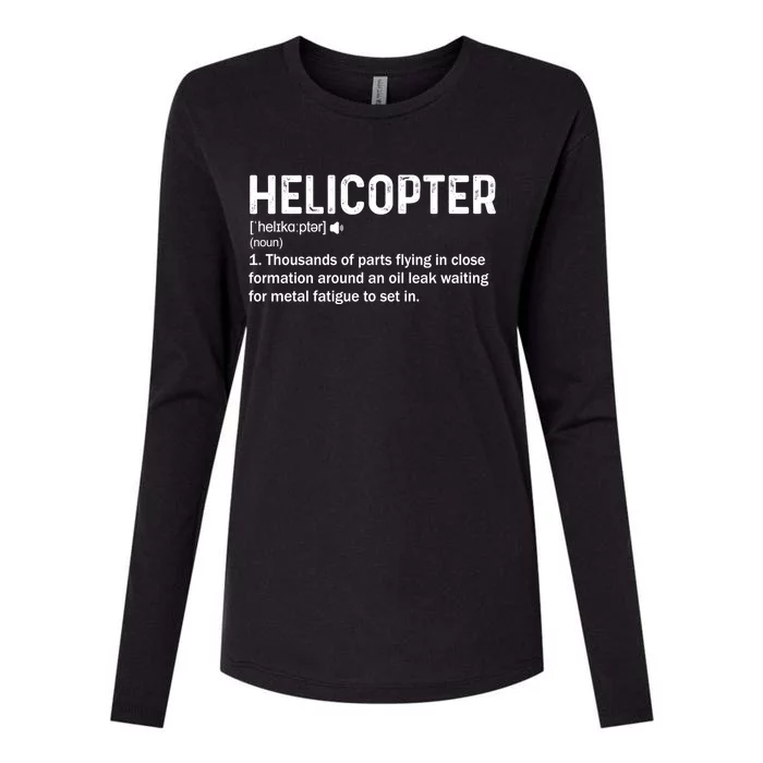 Helicopter Definition Funny Rotary Wing Legendary Pilot Great Gift Womens Cotton Relaxed Long Sleeve T-Shirt