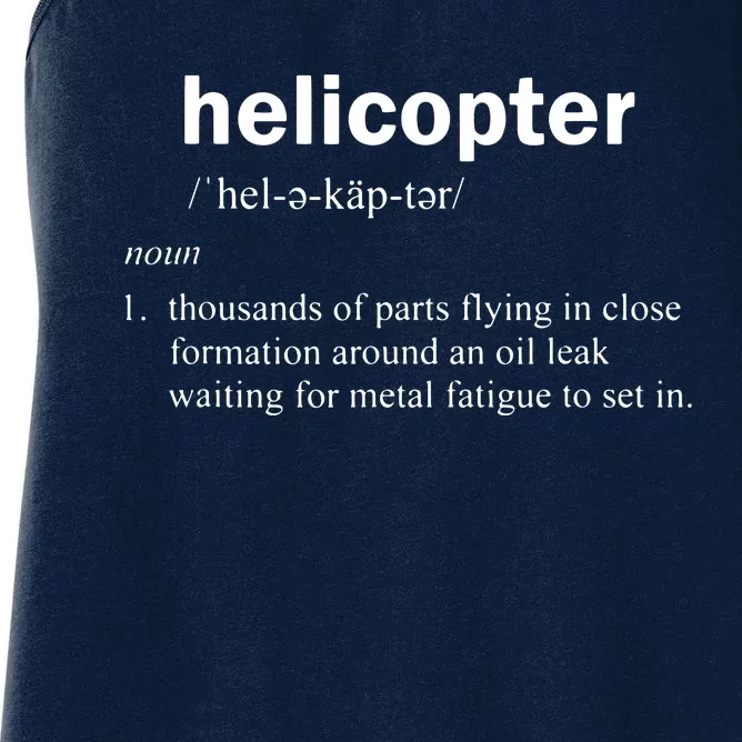 Helicopter Definition Funny Rotary Wing Pilot Gift Tee Women's Racerback Tank