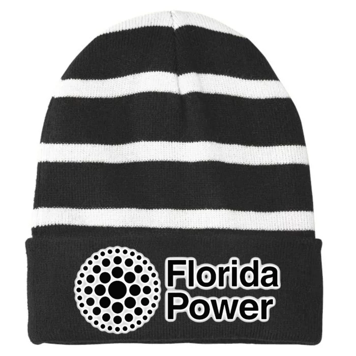 Hard Drawn Florida Power funny quote Striped Beanie with Solid Band