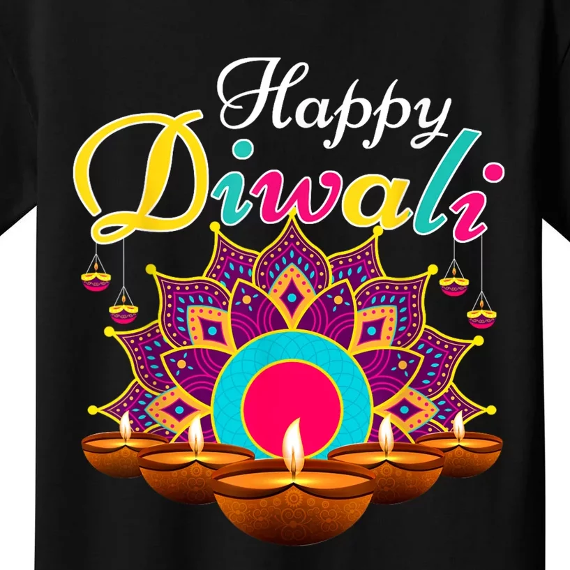 Happy Diwali Funny Festival Costume Lights Matching Family Kids T-Shirt