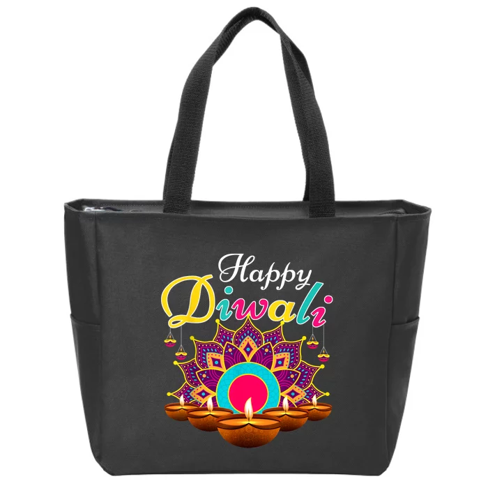 Happy Diwali Funny Festival Costume Lights Matching Family Zip Tote Bag