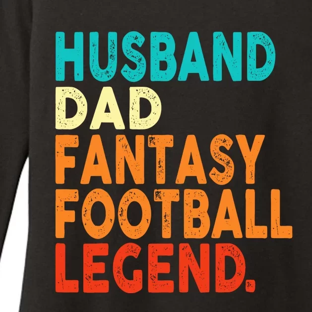 Husband Dad Fantasy Football Legend Funny Retro Diy Womens CVC Long Sleeve Shirt