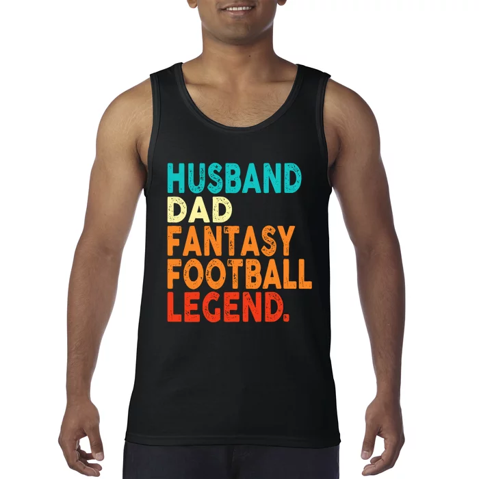 Husband Dad Fantasy Football Legend Funny Retro Diy Tank Top