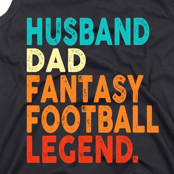 Husband Dad Fantasy Football Legend Funny Retro Diy Tank Top