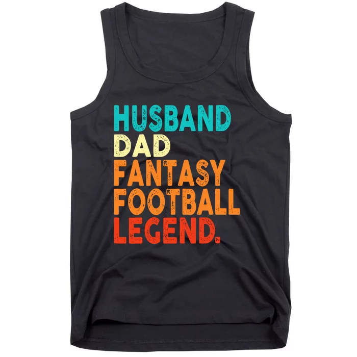 Husband Dad Fantasy Football Legend Funny Retro Diy Tank Top