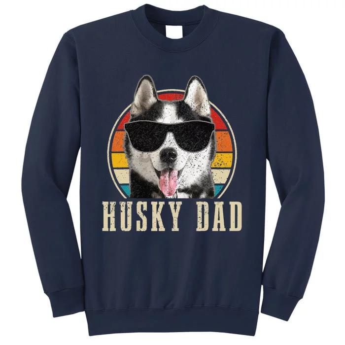 Husky Dad Funny Dog Sunglasses Vintage Siberian Husky Sweatshirt