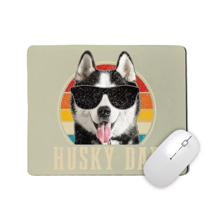 Husky Dad Funny Dog Sunglasses Vintage Siberian Husky Mousepad