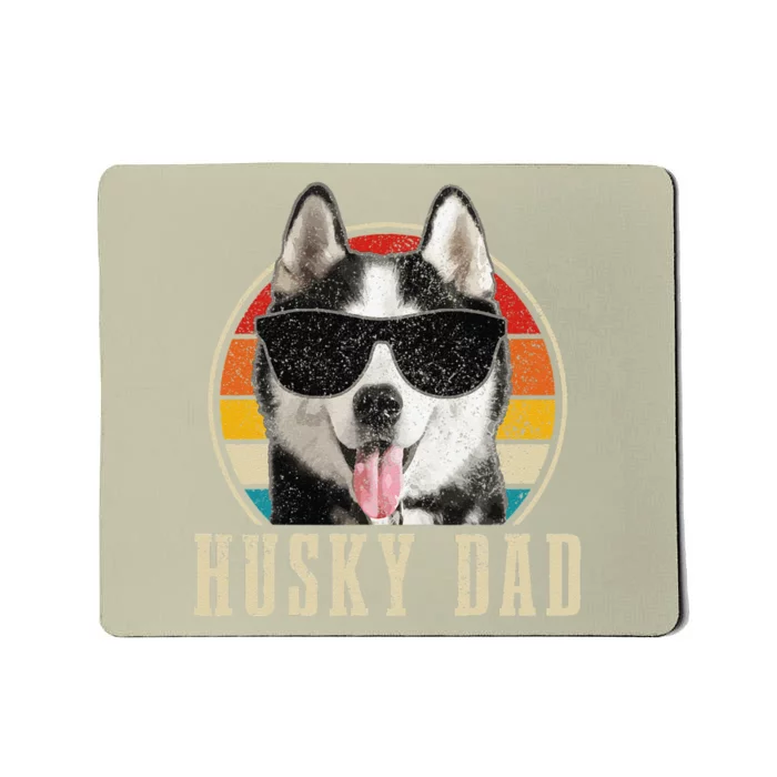 Husky Dad Funny Dog Sunglasses Vintage Siberian Husky Mousepad