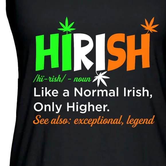 Hirish Definition Fun Irish 420 St. Paddys Day Lucky Clover Ladies Essential Flowy Tank