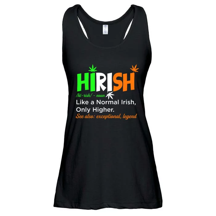 Hirish Definition Fun Irish 420 St. Paddys Day Lucky Clover Ladies Essential Flowy Tank