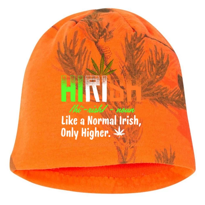 Hirish Definition Funny Irish Lucky 420 St. Paddys Day Kati - Camo Knit Beanie