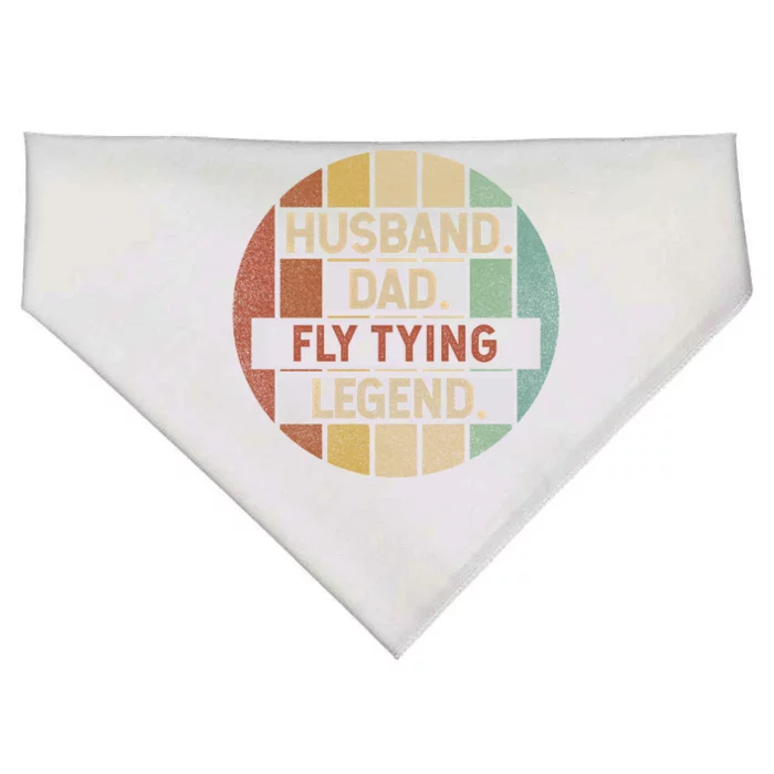 Husband Dad Fly Tying Legend Vintage Gift USA-Made Doggie Bandana